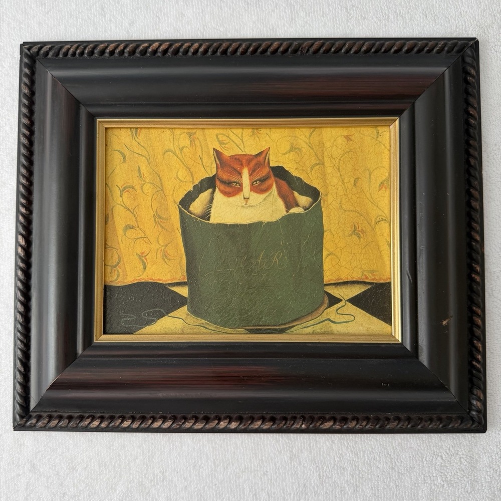Vintage Cat Art Framed Wall Art Print Cat Lady Gift Gallery Wall Paul Stagg